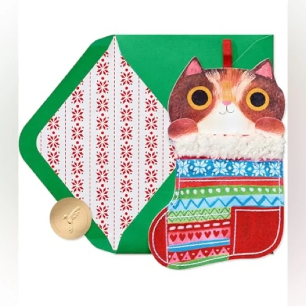 🆕Papyrus Cat Ornament Christmas Greeting Card